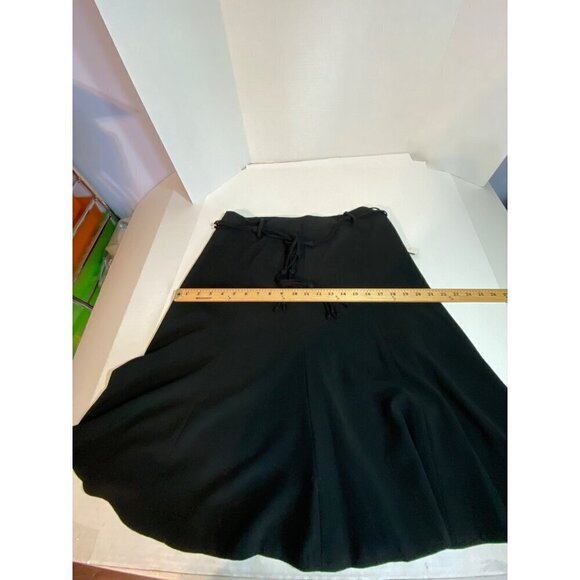 Scott Taylor Petite Fit & Flare Black Skirt Knotted Cord Belt Woman’s 12 NWT - Picture 9 of 10